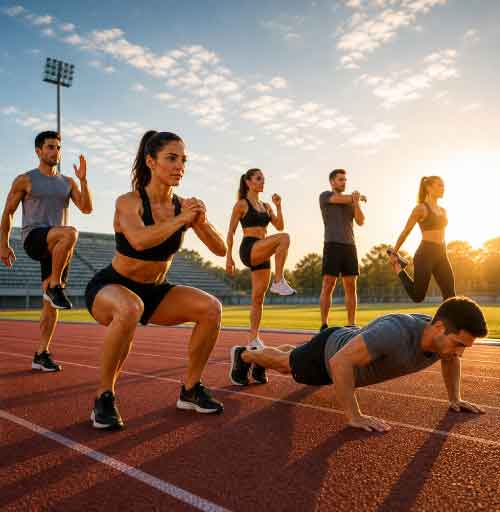 Gimnasia en los corredores de fondo